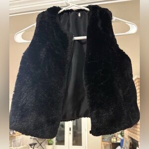 Cat & Jack Black Faux Fur Vest